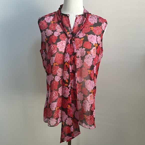 Women’s Silk Blazer Silk Sleeveless Top Floral Tapestry Feminine Office Set 8P - Picture 6 of 15